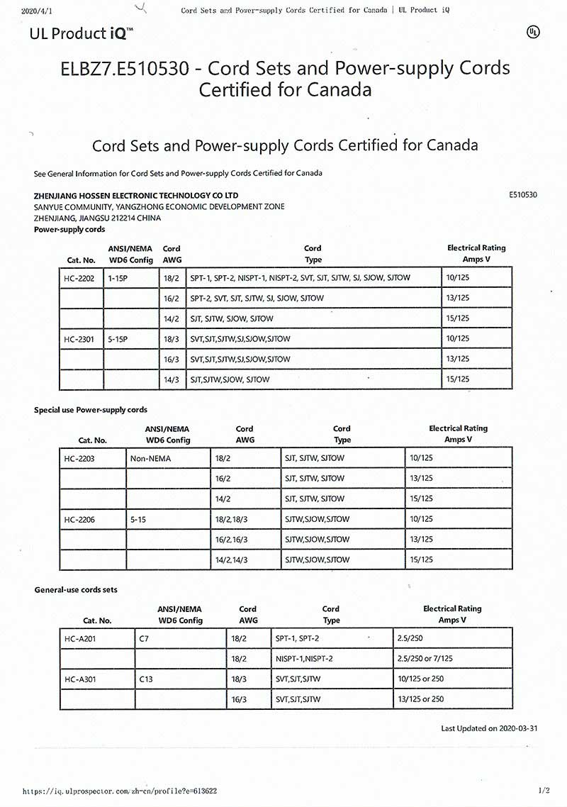 E510530插頭證書(shū)